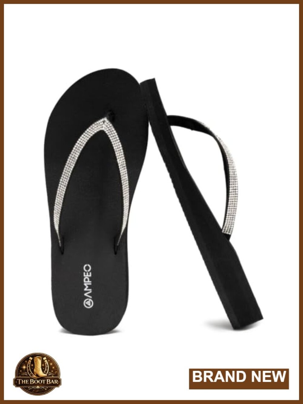 Rhinestone Flip Flops with Arch Support Comfortable Dressy Sandals